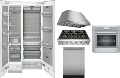 6 Piece Package Includes Refrigerator, Freezer, Cooktop, Wall Oven, Hood And Dishwasher