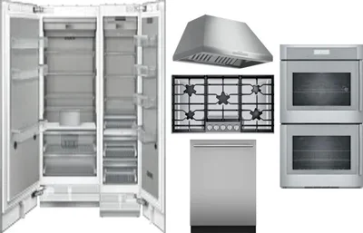 6 Piece Package Includes Refrigerator, Freezer, Cooktop, Wall Oven, Hood And Dishwasher