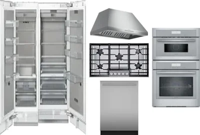 6 Piece Package Includes Refrigerator, Freezer, Cooktop, Wall Oven, Hood And Dishwasher