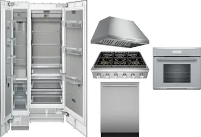 6 Piece Package Includes Refrigerator, Freezer, Cooktop, Wall Oven, Hood And Dishwasher