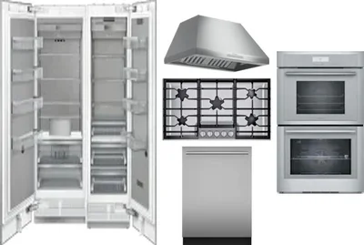 6 Piece Package Includes Refrigerator, Freezer, Cooktop, Wall Oven, Hood And Dishwasher