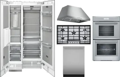 6 Piece Package Includes Refrigerator, Freezer, Cooktop, Wall Oven, Hood And Dishwasher