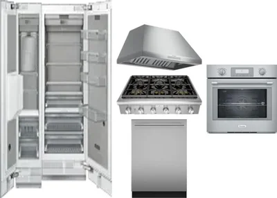 6 Piece Package Includes Refrigerator, Freezer, Cooktop, Wall Oven, Hood And Dishwasher