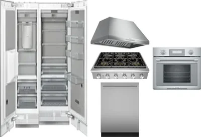 6 Piece Package Includes Refrigerator, Freezer, Cooktop, Wall Oven, Hood And Dishwasher