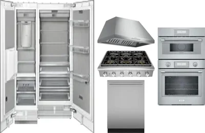 6 Piece Package Includes Refrigerator, Freezer, Cooktop, Wall Oven, Hood And Dishwasher