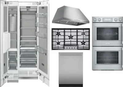 6 Piece Package Includes Refrigerator, Freezer, Cooktop, Wall Oven, Hood And Dishwasher