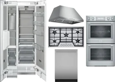 6 Piece Package Includes Refrigerator, Freezer, Cooktop, Wall Oven, Hood And Dishwasher