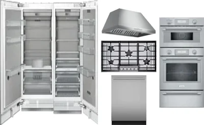 6 Piece Package Includes Refrigerator, Freezer, Cooktop, Wall Oven, Hood And Dishwasher