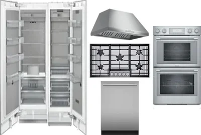 6 Piece Package Includes Refrigerator, Freezer, Cooktop, Wall Oven, Hood And Dishwasher