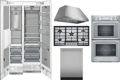 6 Piece Package Includes Refrigerator, Freezer, Cooktop, Wall Oven, Hood And Dishwasher