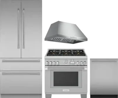 4 Piece Package Includes Refrigerator, Range, Hood And Dishwasher