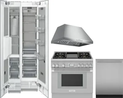 5 Piece Package Includes Refrigerator, Freezer, Range, Hood And Dishwasher
