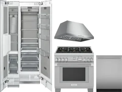 5 Piece Package Includes Refrigerator, Freezer, Range, Hood And Dishwasher