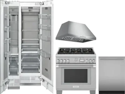 5 Piece Package Includes Refrigerator, Freezer, Range, Hood And Dishwasher