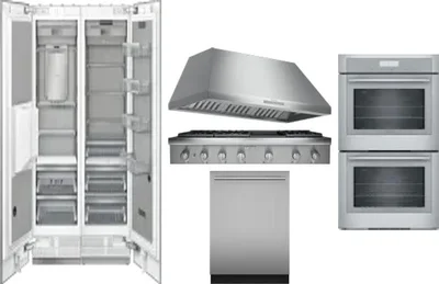6 Piece Package Includes Refrigerator, Freezer, Cooktop, Wall Oven, Hood And Dishwasher