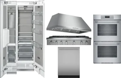 6 Piece Package Includes Refrigerator, Freezer, Cooktop, Wall Oven, Hood And Dishwasher