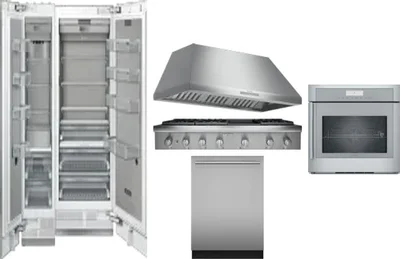 6 Piece Package Includes Refrigerator, Freezer, Cooktop, Wall Oven, Hood And Dishwasher