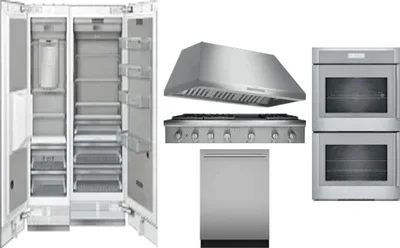 6 Piece Package Includes Refrigerator, Freezer, Cooktop, Wall Oven, Hood And Dishwasher