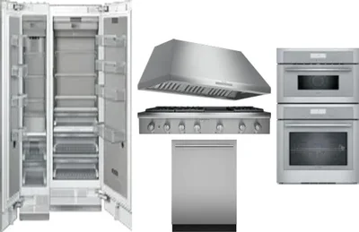 6 Piece Package Includes Refrigerator, Freezer, Cooktop, Wall Oven, Hood And Dishwasher