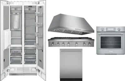 6 Piece Package Includes Refrigerator, Freezer, Cooktop, Wall Oven, Hood And Dishwasher