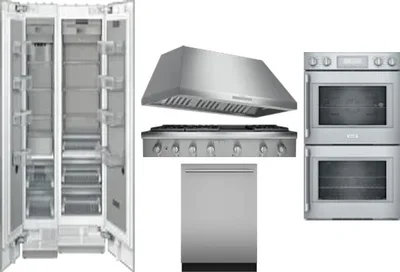 6 Piece Package Includes Refrigerator, Freezer, Cooktop, Wall Oven, Hood And Dishwasher