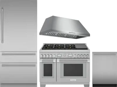 4 Piece Package Includes Refrigerator, Range, Hood And Dishwasher