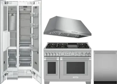 5 Piece Package Includes Refrigerator, Freezer, Range, Hood And Dishwasher