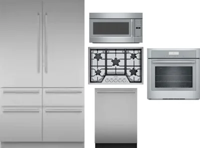 5 Piece Package Includes Refrigerator, Cooktop, Wall Oven, Microwave And Dishwasher
