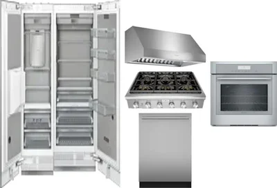 6 Piece Package Includes Refrigerator, Freezer, Cooktop, Wall Oven, Hood And Dishwasher