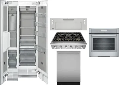 6 Piece Package Includes Refrigerator, Freezer, Cooktop, Wall Oven, Hood And Dishwasher