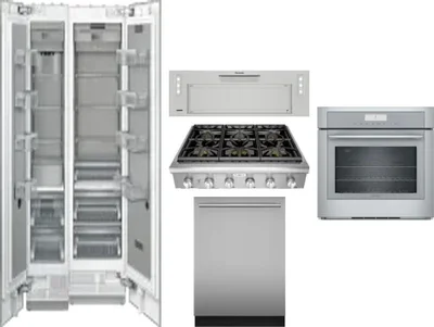 6 Piece Package Includes Refrigerator, Freezer, Cooktop, Wall Oven, Hood And Dishwasher