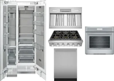 6 Piece Package Includes Refrigerator, Freezer, Cooktop, Wall Oven, Hood And Dishwasher