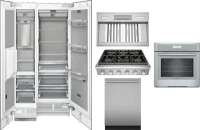 6 Piece Package Includes Refrigerator, Freezer, Cooktop, Wall Oven, Hood And Dishwasher