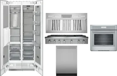 6 Piece Package Includes Refrigerator, Freezer, Cooktop, Wall Oven, Hood And Dishwasher