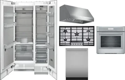 6 Piece Package Includes Refrigerator, Freezer, Cooktop, Wall Oven, Hood And Dishwasher