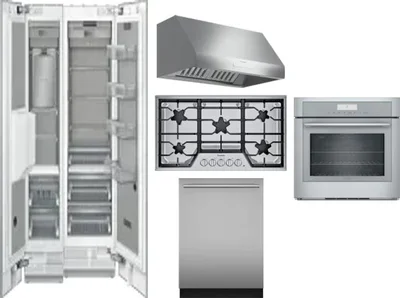 6 Piece Package Includes Refrigerator, Freezer, Cooktop, Wall Oven, Hood And Dishwasher