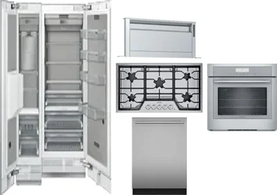 6 Piece Package Includes Refrigerator, Freezer, Cooktop, Wall Oven, Hood And Dishwasher
