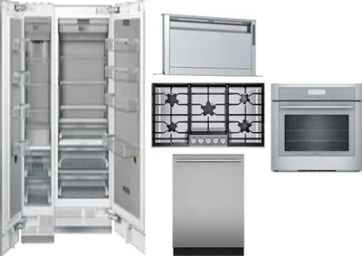 6 Piece Package Includes Refrigerator, Freezer, Cooktop, Wall Oven, Hood And Dishwasher