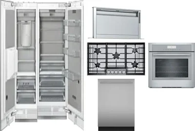 6 Piece Package Includes Refrigerator, Freezer, Cooktop, Wall Oven, Hood And Dishwasher