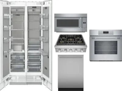 6 Piece Package Includes Refrigerator, Freezer, Cooktop, Wall Oven, Microwave And Dishwasher