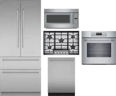 5 Piece Package Includes Refrigerator, Cooktop, Wall Oven, Microwave And Dishwasher