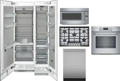 6 Piece Package Includes Refrigerator, Freezer, Cooktop, Wall Oven, Microwave And Dishwasher