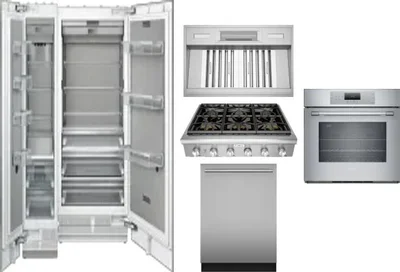 6 Piece Package Includes Refrigerator, Freezer, Cooktop, Wall Oven, Hood And Dishwasher