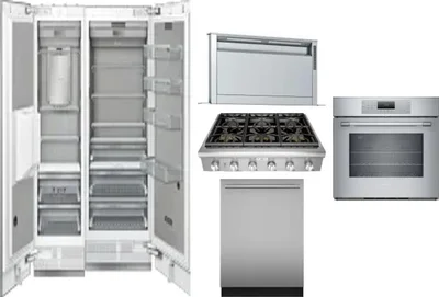 6 Piece Package Includes Refrigerator, Freezer, Cooktop, Wall Oven, Hood And Dishwasher