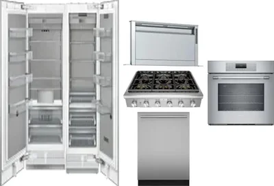 6 Piece Package Includes Refrigerator, Freezer, Cooktop, Wall Oven, Hood And Dishwasher