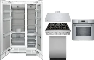 6 Piece Package Includes Refrigerator, Freezer, Cooktop, Wall Oven, Hood And Dishwasher
