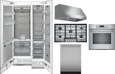 6 Piece Package Includes Refrigerator, Freezer, Cooktop, Wall Oven, Hood And Dishwasher