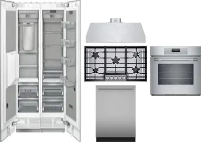 6 Piece Package Includes Refrigerator, Freezer, Cooktop, Wall Oven, Hood And Dishwasher