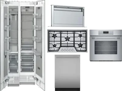 6 Piece Package Includes Refrigerator, Freezer, Cooktop, Wall Oven, Hood And Dishwasher