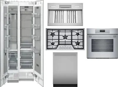 6 Piece Package Includes Refrigerator, Freezer, Cooktop, Wall Oven, Hood And Dishwasher